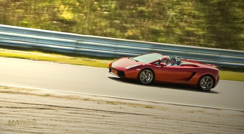Red Convertible Sports Car — Dynamic, Afternoon, Photograph, Driver, Track