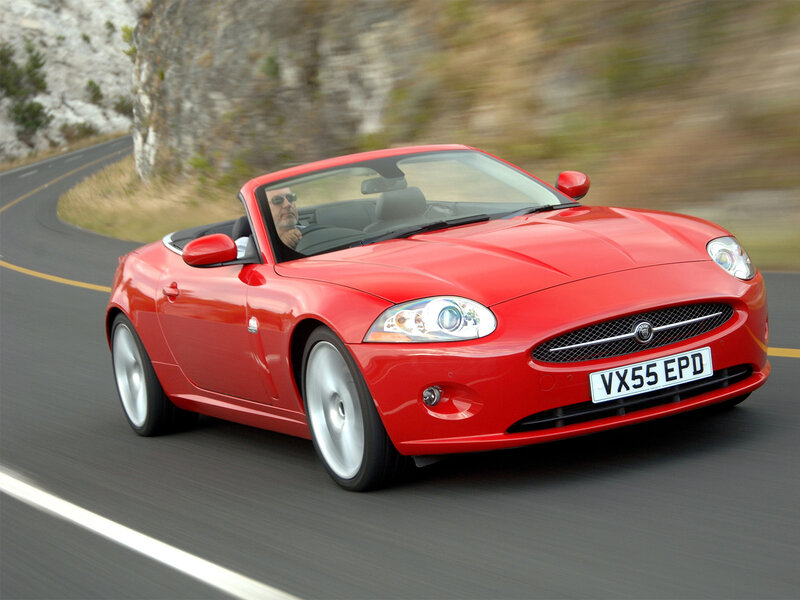 Red convertible sports car on road