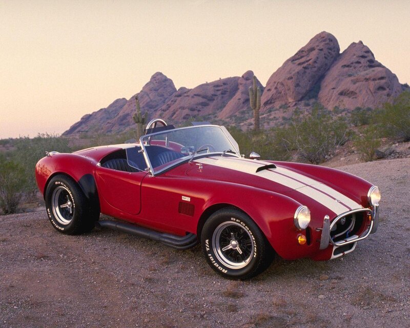 Red Convertible Sports Car — Serene, Sunset, Photograph, Mountains, Cactus