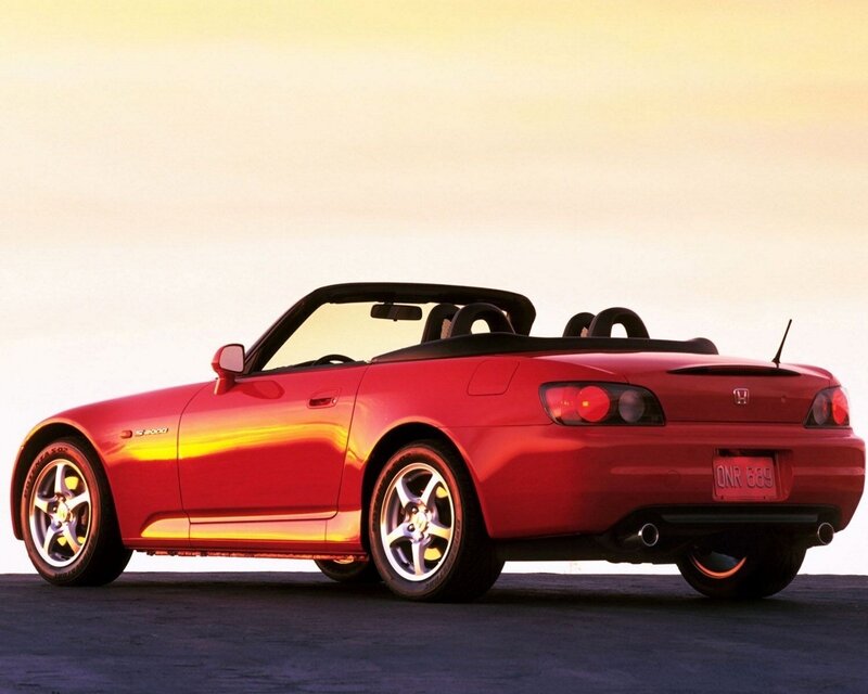 Red Convertible Sports Car — Serene, Sunset, Photograph, Sky