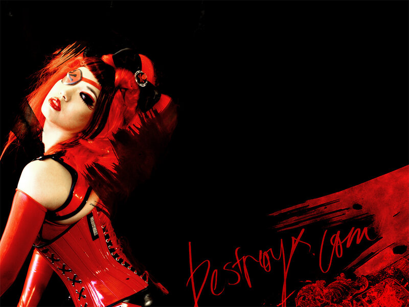 red corset fashion portrait