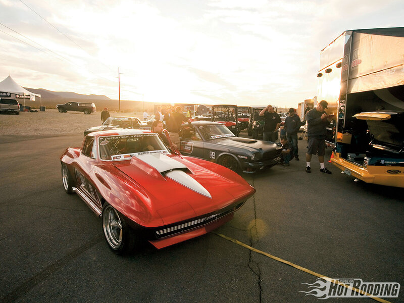 Red Corvette C2 — Dramatic, Sunset