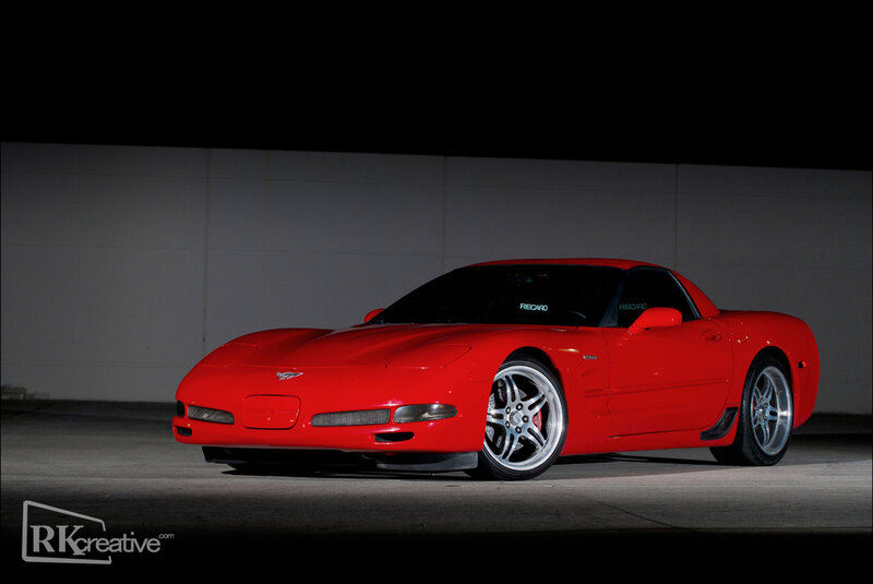Red Corvette C5 — Dramatic, Night