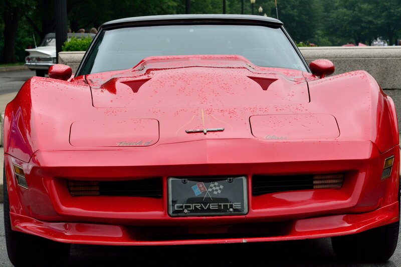 Red Corvette Car — Calm, Afternoon, Photograph