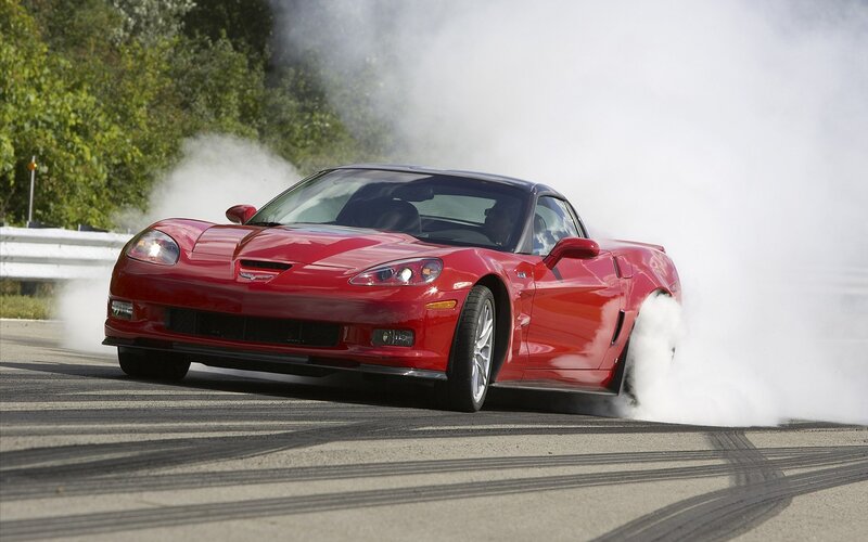 Red Corvette Car — Dramatic, Afternoon