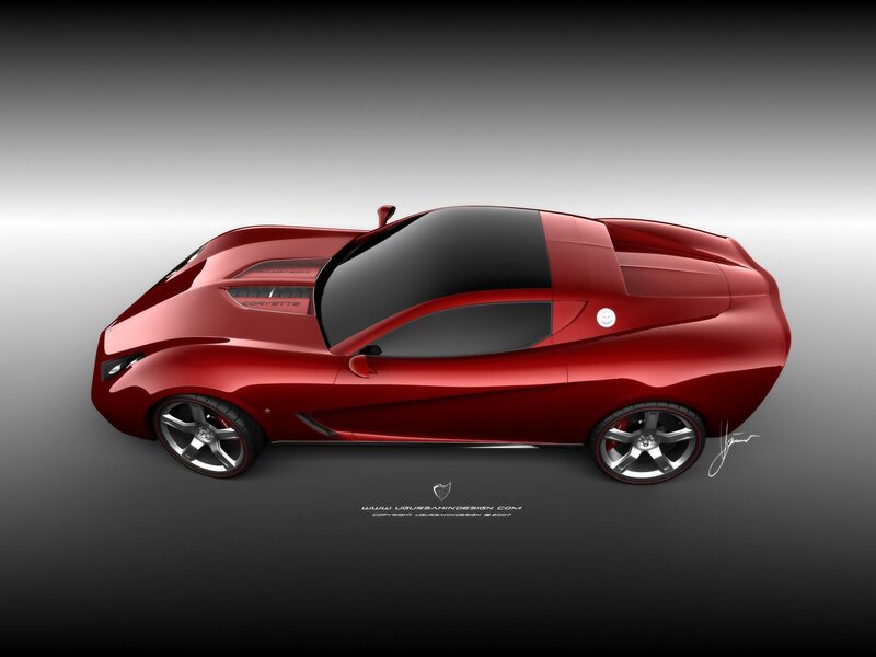 red corvette concept car