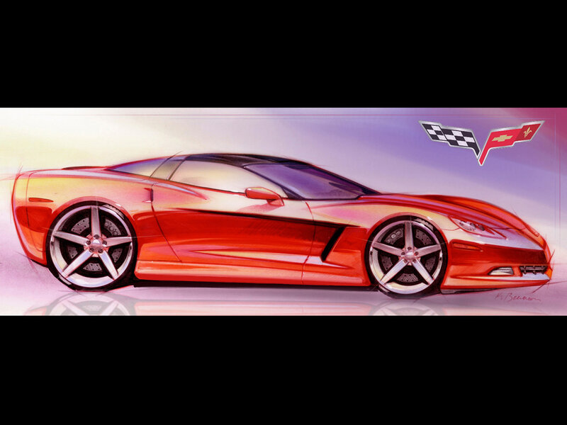 Red Corvette concept sketch