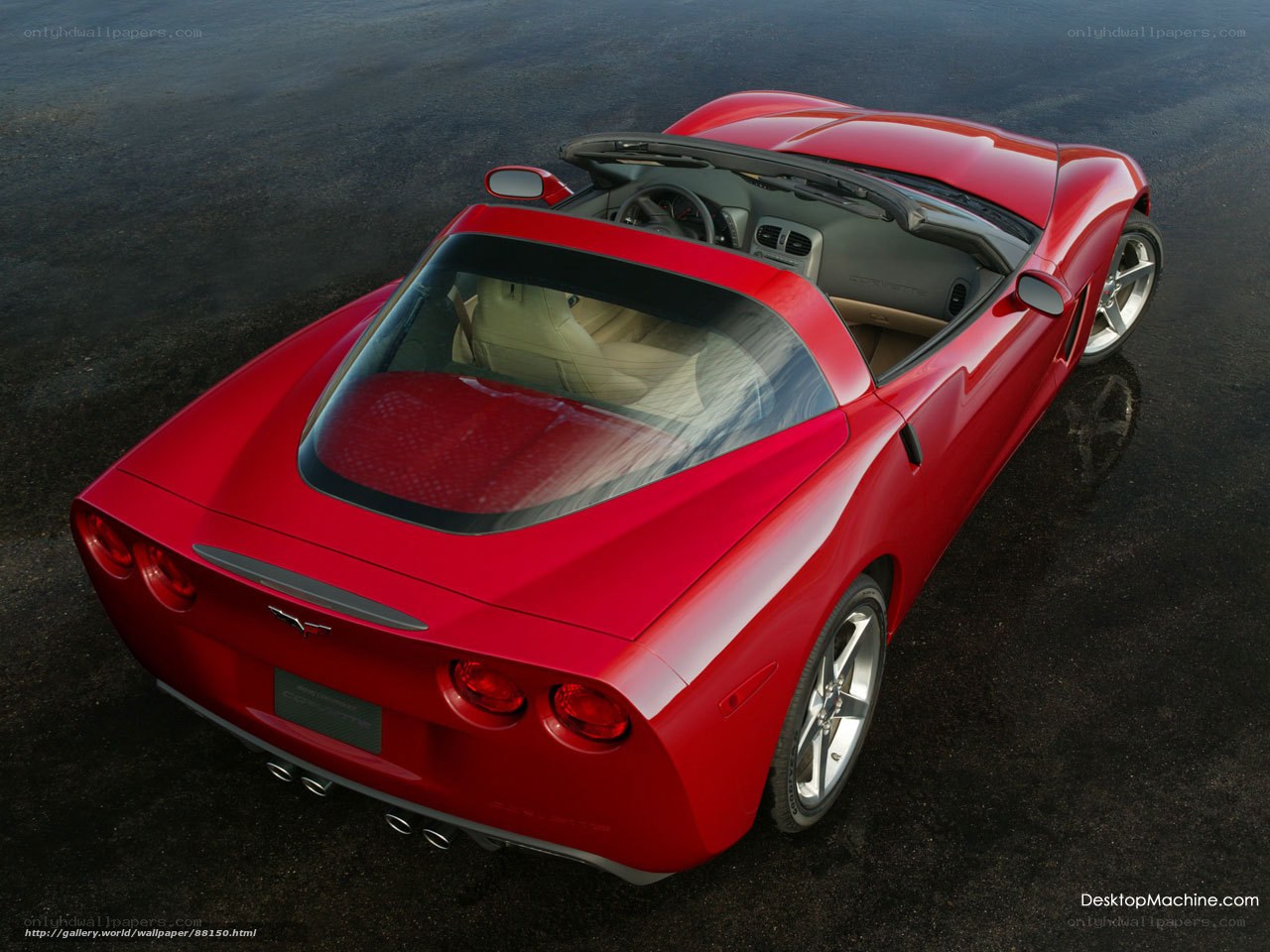 Red Corvette convertible