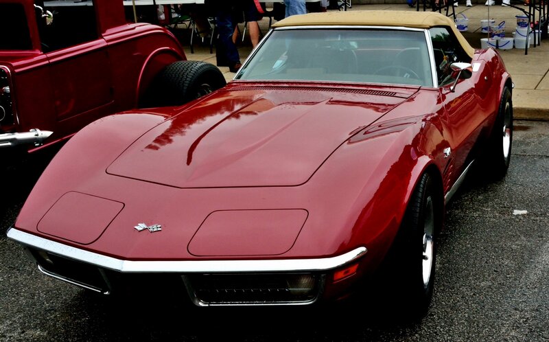 Red Corvette Convertible — Calm, Afternoon, Photograph, Car, Convertible Top