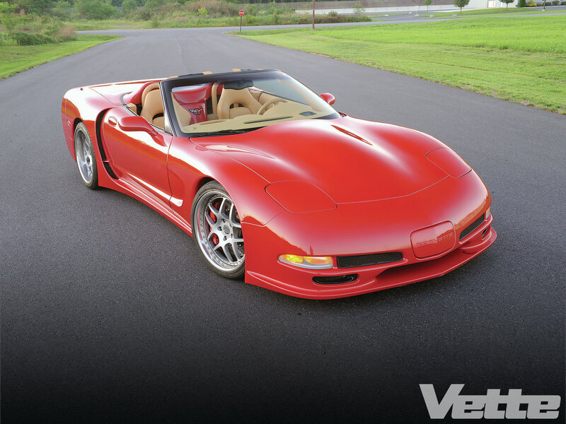 Red Corvette Convertible — Calm, Afternoon, Photograph, Car, Road