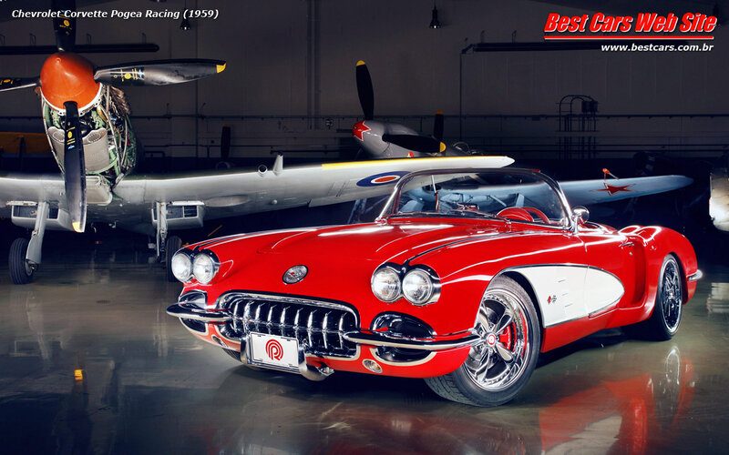 Red Corvette Convertible — Dramatic, Photograph, Airplane