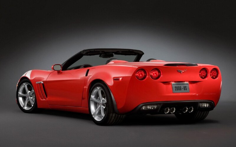 Red Corvette Convertible — Dramatic, Photograph, Car, License Plate, Wheels, Black