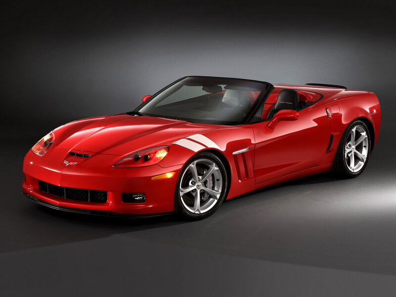 Red Corvette Convertible — Dramatic, Photograph, Car, Silver Wheels