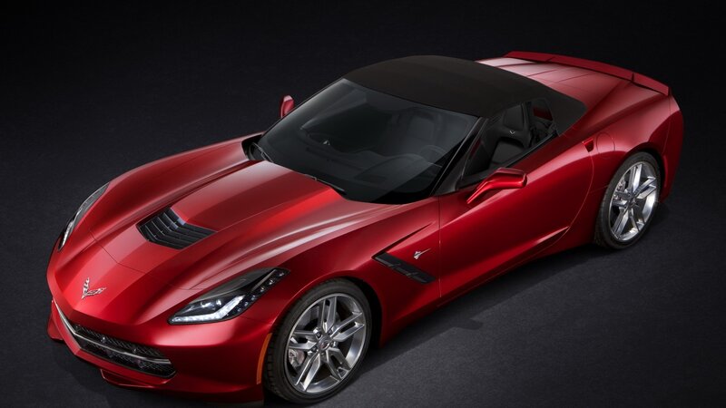 Red Corvette Convertible — Dramatic, Photograph, Car, Targa Top