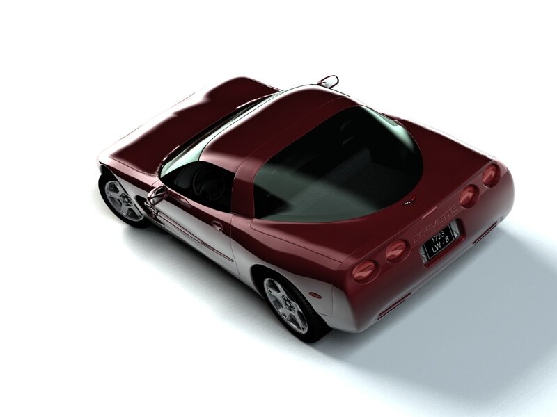 Red Corvette Convertible — Maroon