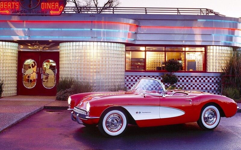 Red Corvette Convertible — Nostalgic