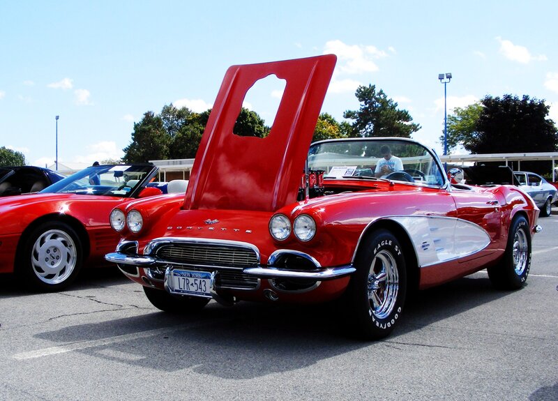 Red Corvette Convertible — Outdoor, Afternoon, Photograph