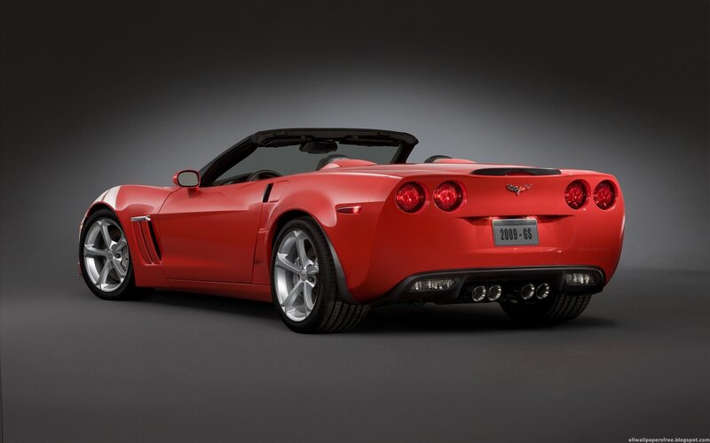 red corvette convertible rear view