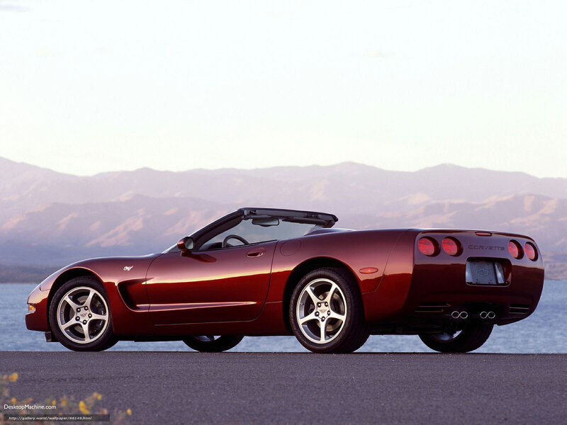 Red Corvette Convertible — Serene, Sunset