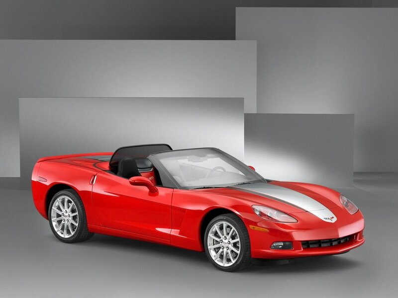 Red Corvette convertible sports car
