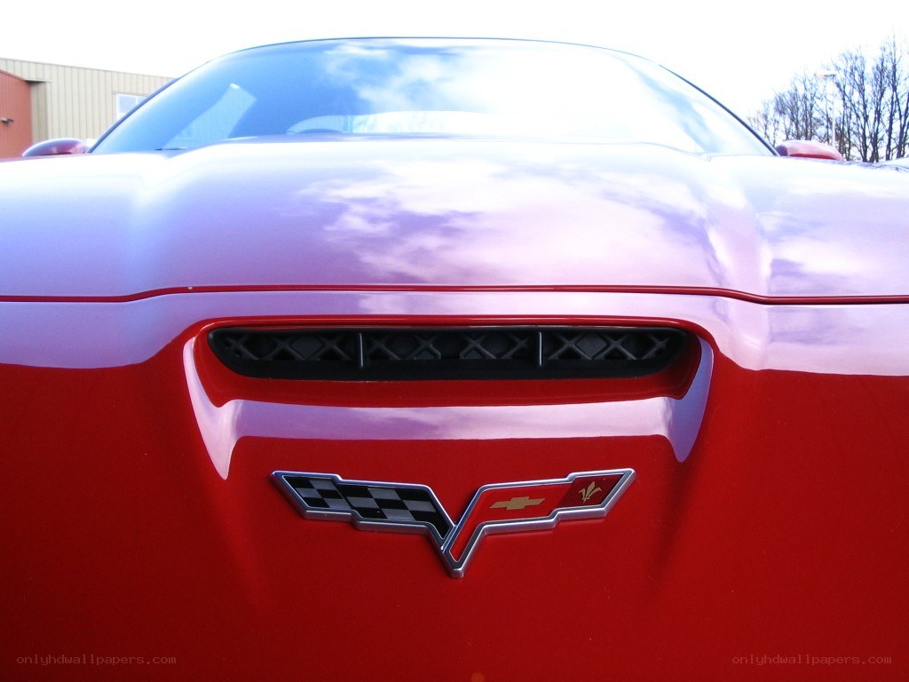 red corvette front emblem