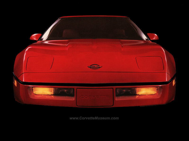 Red Corvette front view