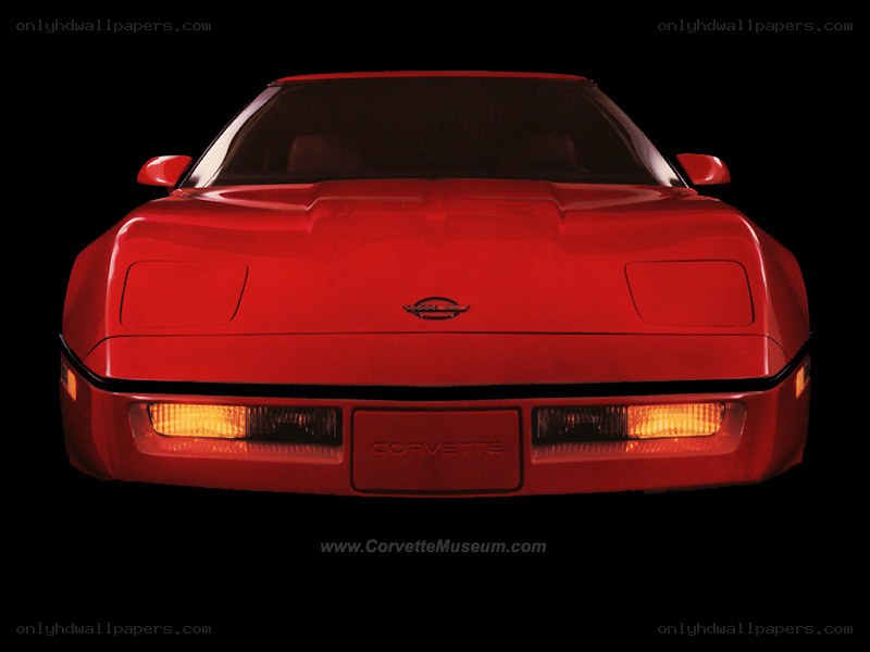 Red Corvette front view