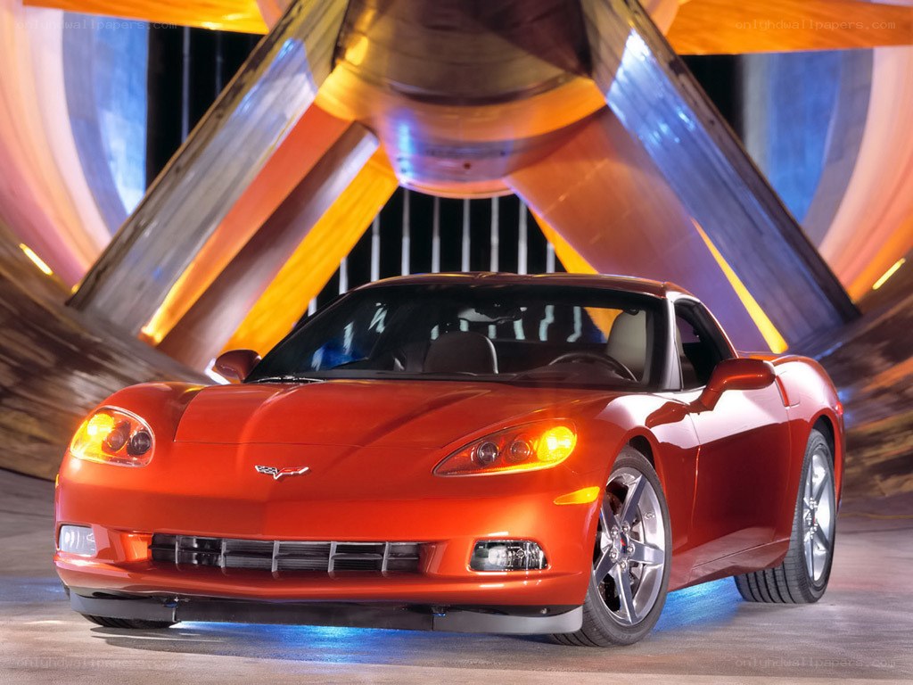 Red Corvette in a tunnel