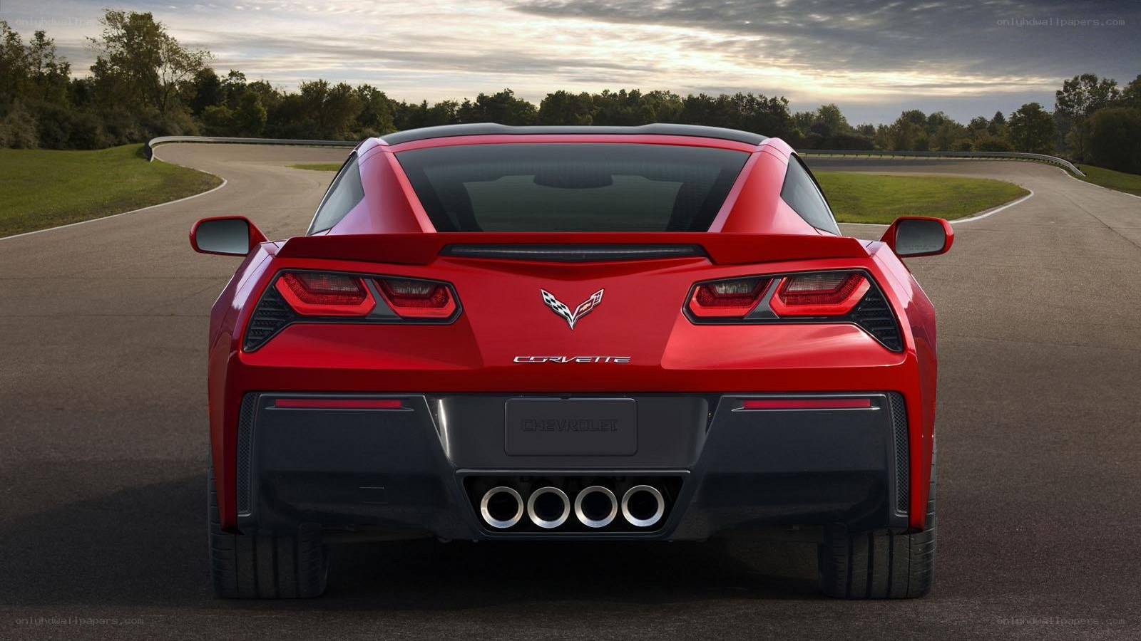 Red Corvette on a racetrack