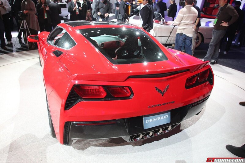Red Corvette on display