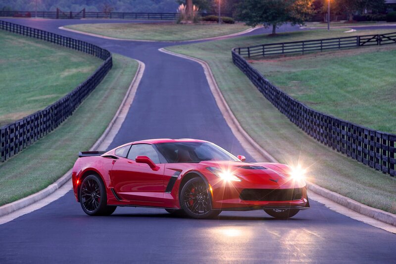 Red Corvette on Road