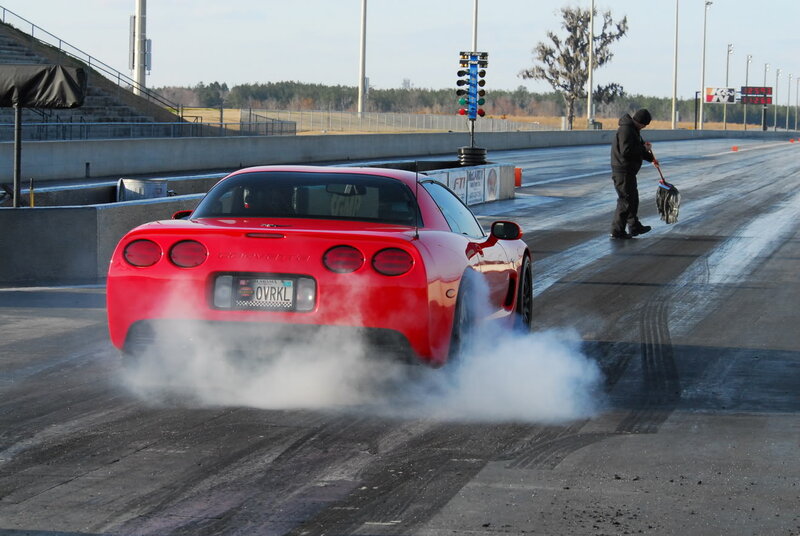 Red Corvette on Track — Active