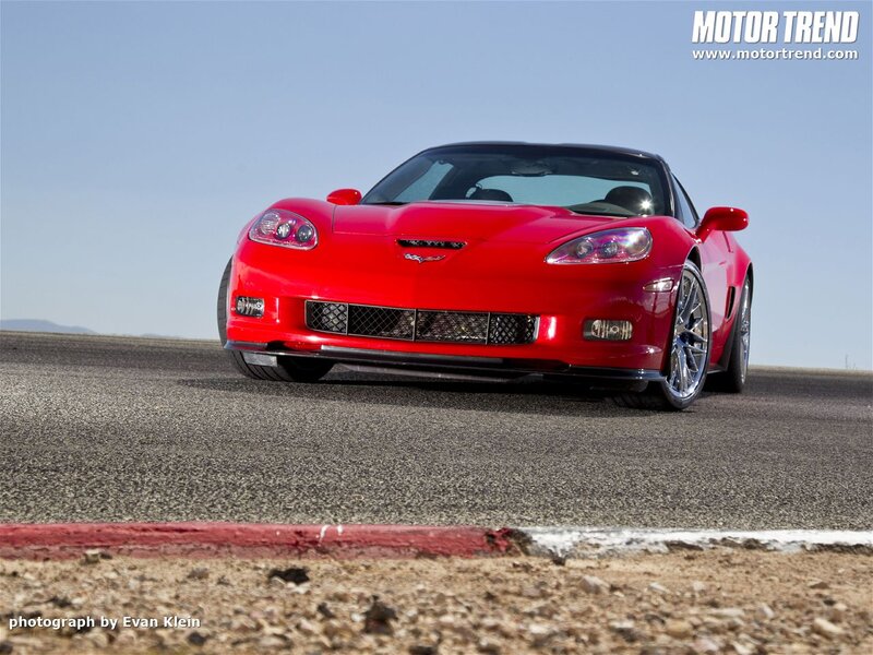 Red Corvette on Track — Dramatic, Afternoon