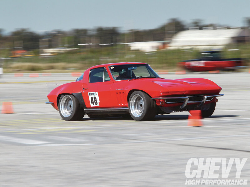 Red Corvette on Track
