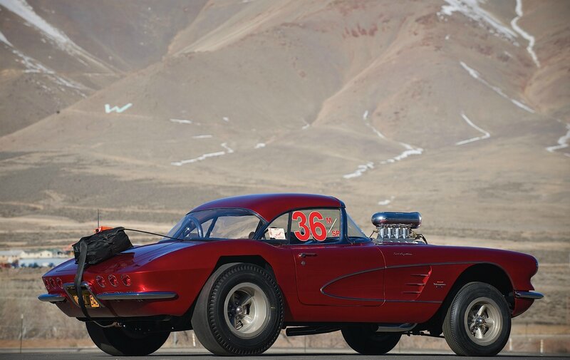 Red Corvette Race Car — Dramatic, Afternoon, Photograph