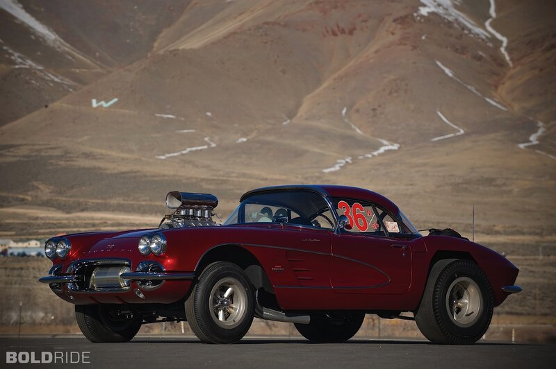 Red Corvette Race Car — Dramatic