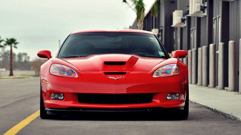 red corvette sports car