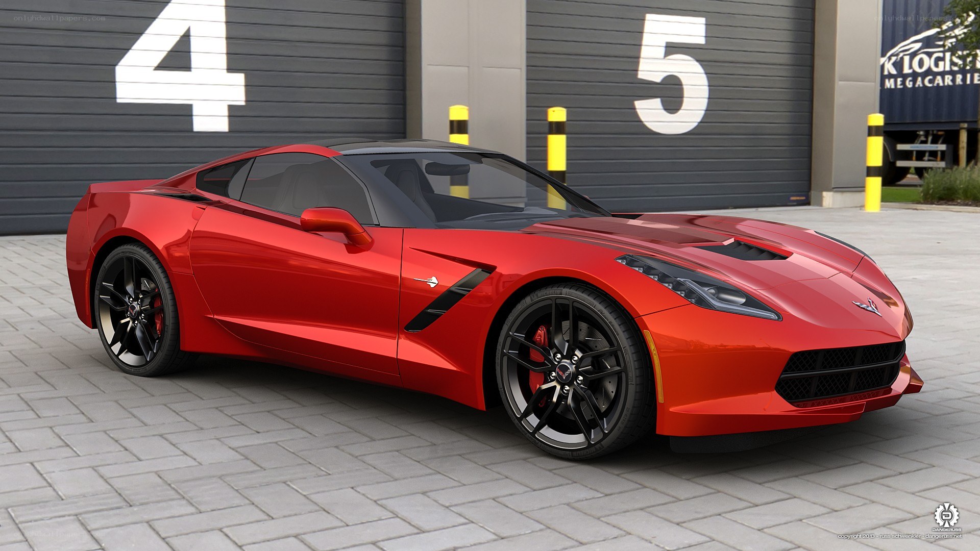 Red Corvette sports car