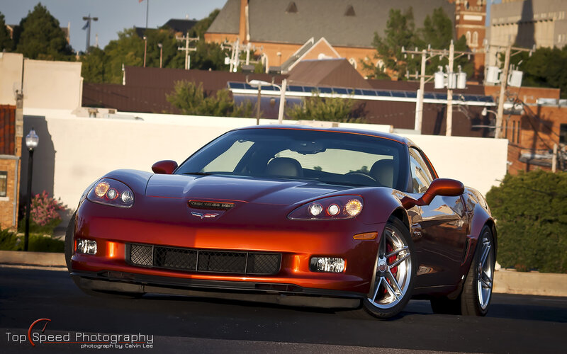 Red Corvette sports car