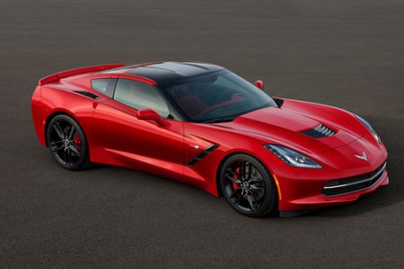 Red Corvette Sports Car — Dramatic, Photograph, Black Wheels, Tinted Windows