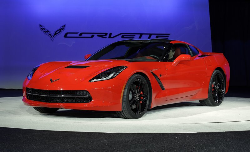 Red Corvette Sports Car — Dramatic, Photograph, Stage