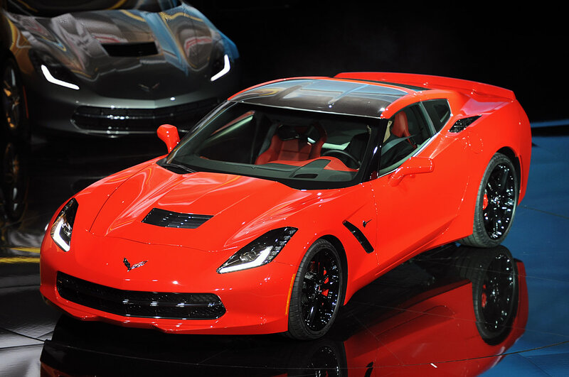 Red Corvette Sports Car — Dramatic, Photograph