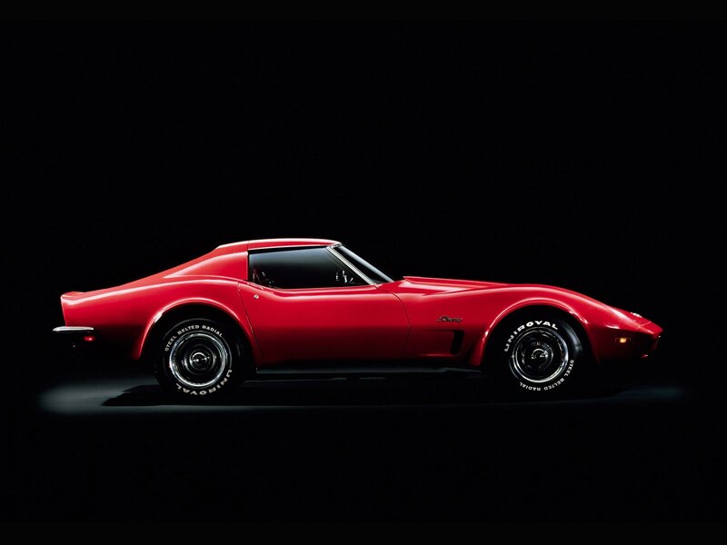 Red Corvette Sports Car — Dramatic, Photograph, Tires