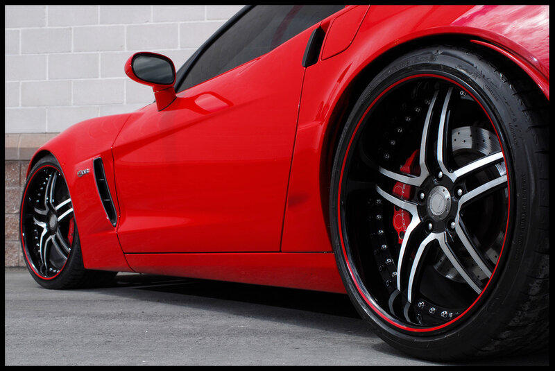 Red Corvette Sports Car — Dramatic, Photograph, Wheels