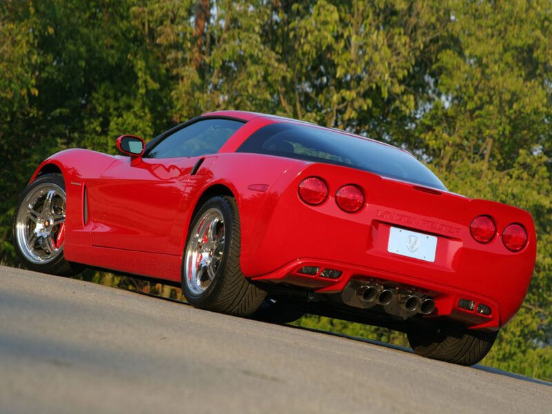 Red Corvette Sports Car — Dynamic, Afternoon