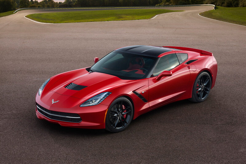 Red Corvette Sports Car — Dynamic, Sunset