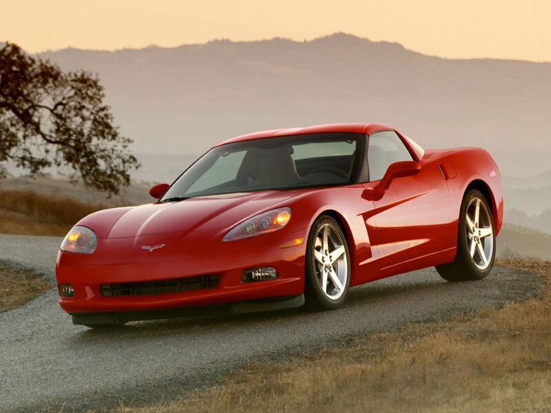 Red Corvette Sports Car — Serene, Sunset