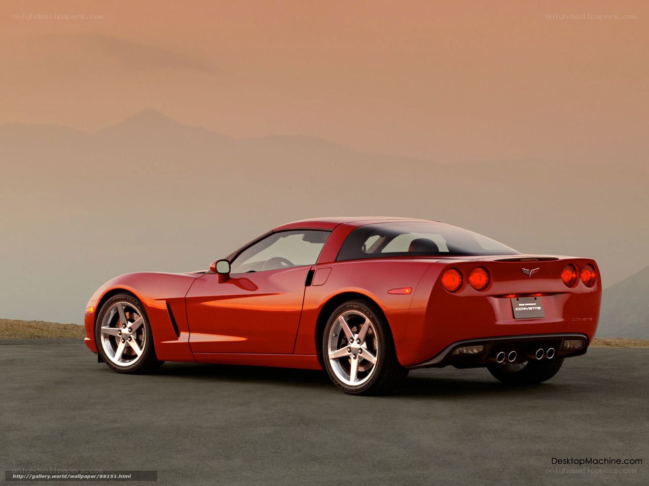 Red Corvette sports car