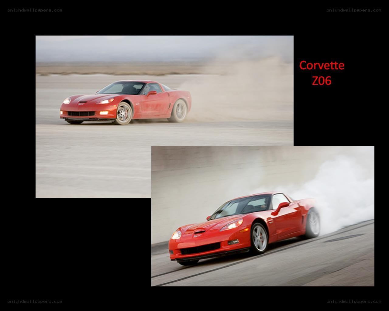 Red Corvette Z06 in action