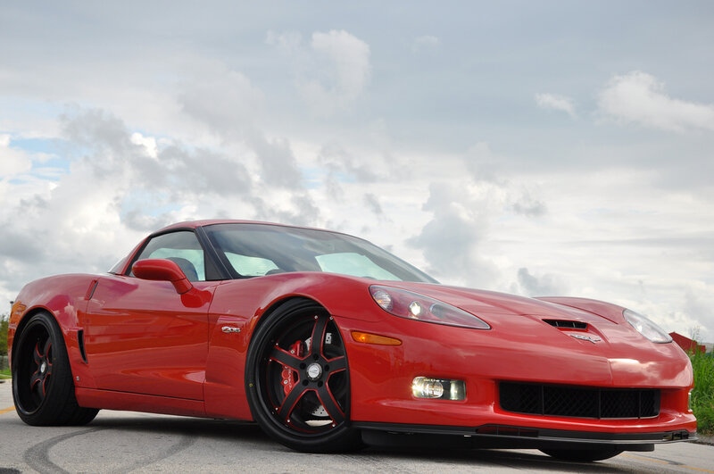 Red Corvette Z06 sports car